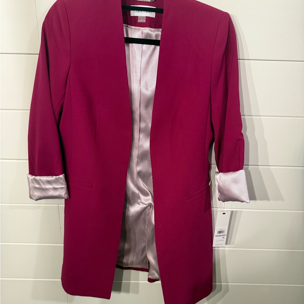 Calvin Klein Raspberry Pantsuit Modern Tailored Fit